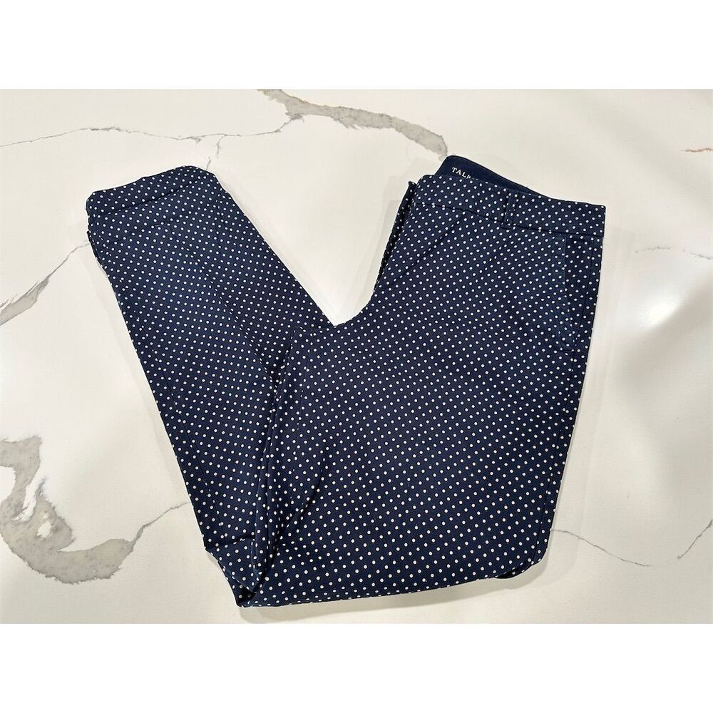 Talbots Women's Size 8 Blue Polka Dot‎ Ankle Pants Casual